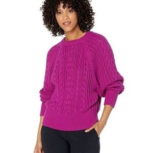 Lauren Ralph Lauren Cable Knit Pink Pullover Sweater Womens Dolman